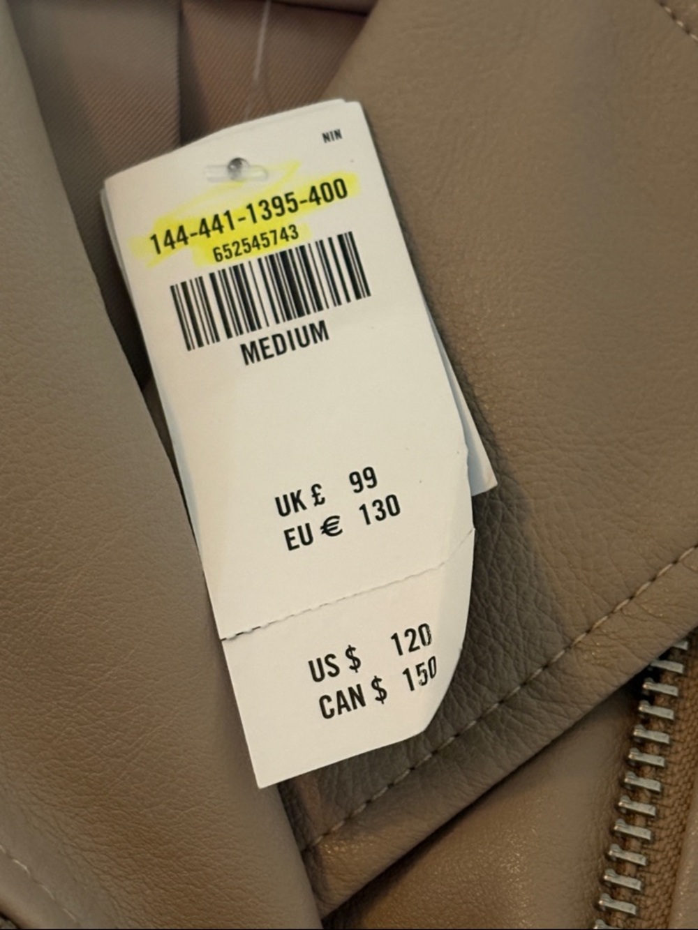 Abercrombie & Fitch Vegan Leather Moto Jacket - Taupe - Picture 9 of 10